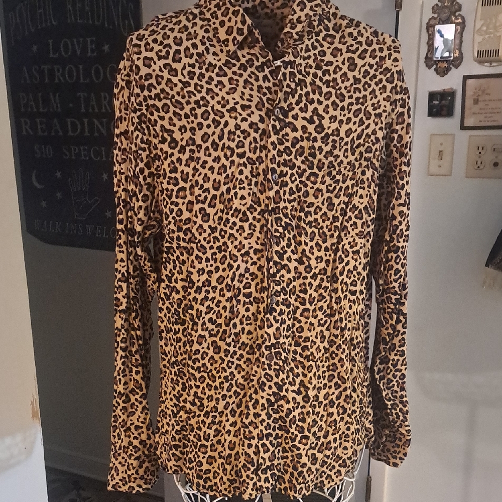 Kenny Flowers Limited Edition Leopard Print Dress Shirt, XL